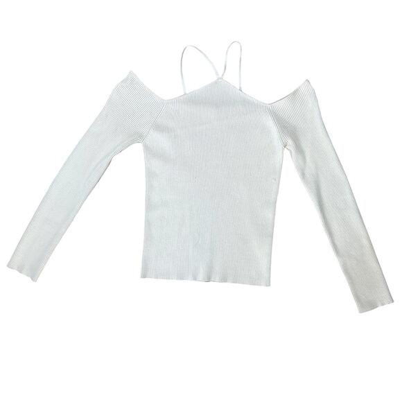bohme Ribbed Knit Criss Cross Sweater Cream Read Description - Picture 1 of 5